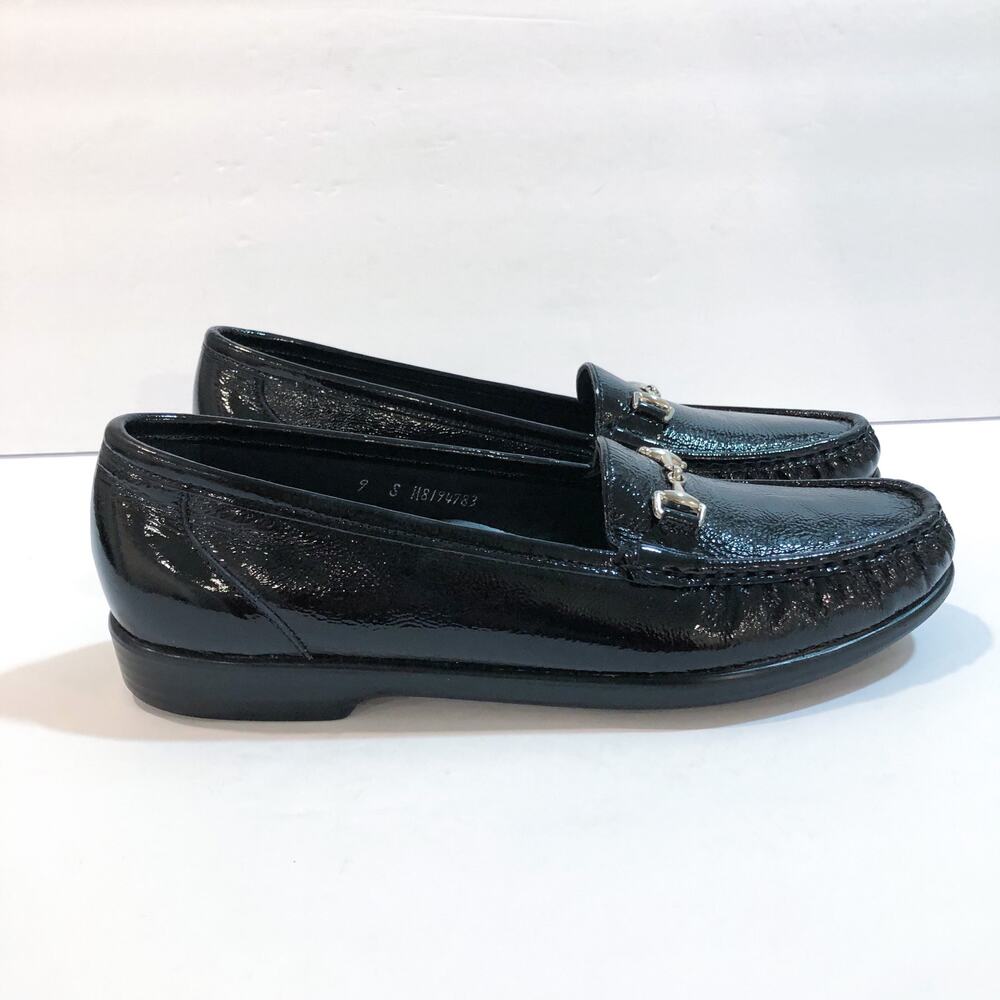 SAS Metro Black Patent Leather Loafers Flats - Picture 2 of 11